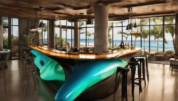 La table bar planche de surf pour une déco unique